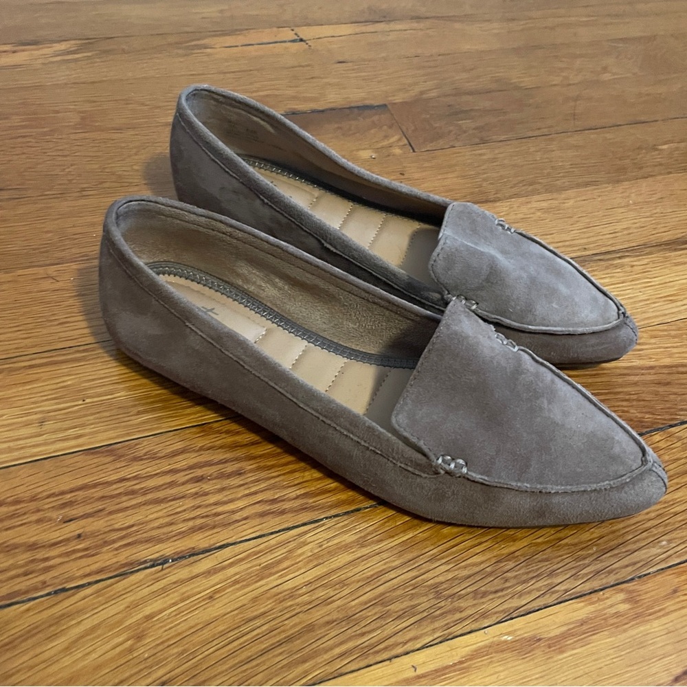 Taupe Suede Loafers